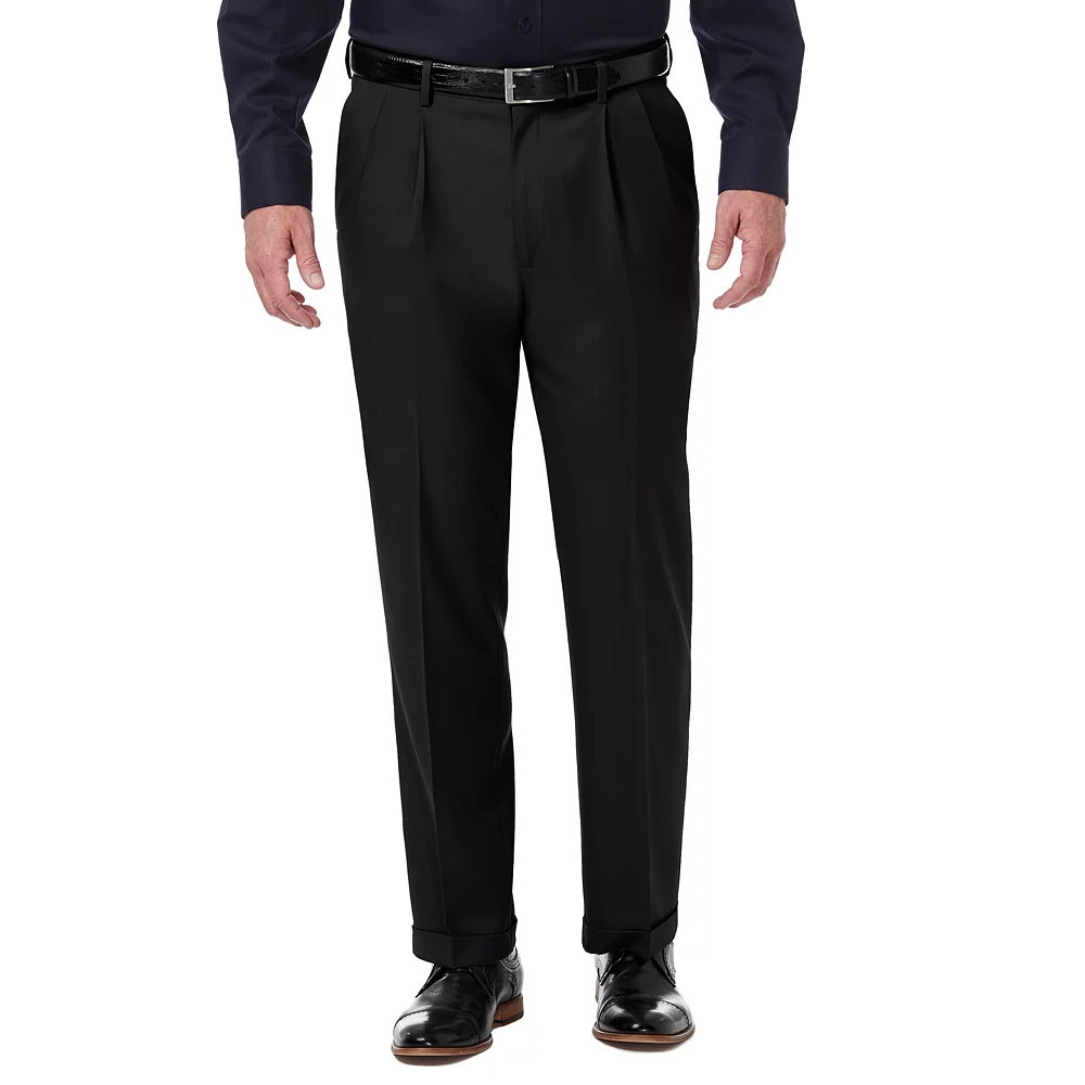 Men’s Haggar® Premium Comfort Expandable-Waist Classic-Fit Stretch Pleated Dress Pants