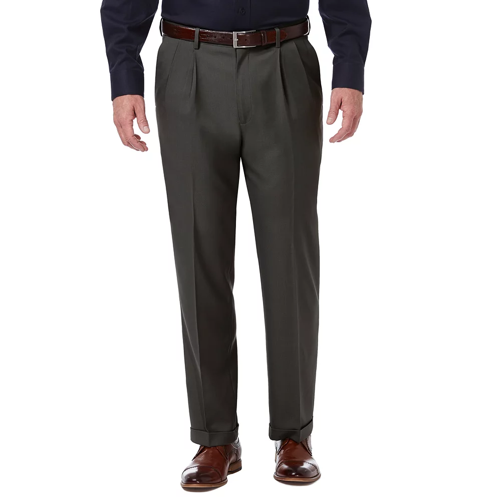 Men’s Haggar® Premium Comfort Expandable-Waist Classic-Fit Stretch Pleated Dress Pants - Image 3