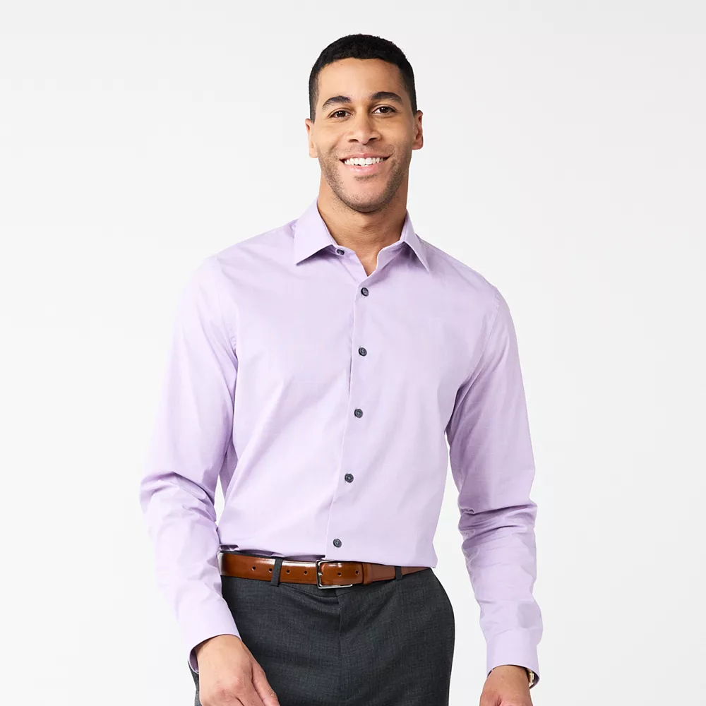 Men's Apt. 9® Premier Flex Regular-Fit Spread-Collar Dress Shirt - Image 2