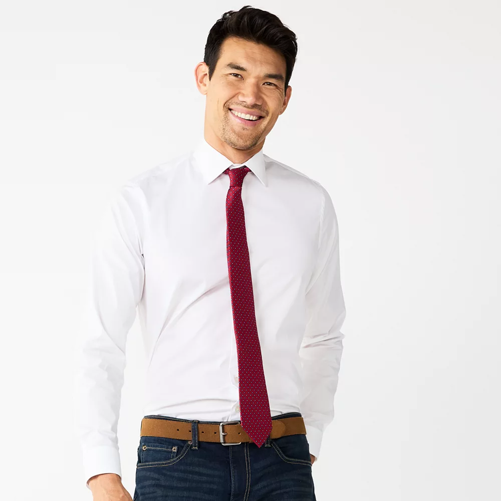 Men's Apt. 9® Premier Flex Regular-Fit Spread-Collar Dress Shirt - Image 10