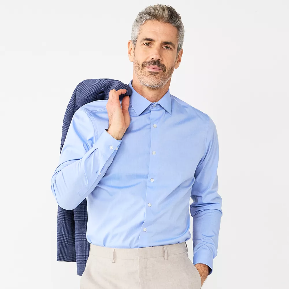 Men's Apt. 9® Premier Flex Slim-Fit Spread-Collar Dress Shirt - Image 11