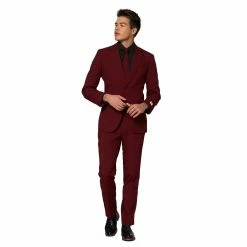 Men's OppoSuits Slim-Fit Blazing Burgundy Suit & Tie Set