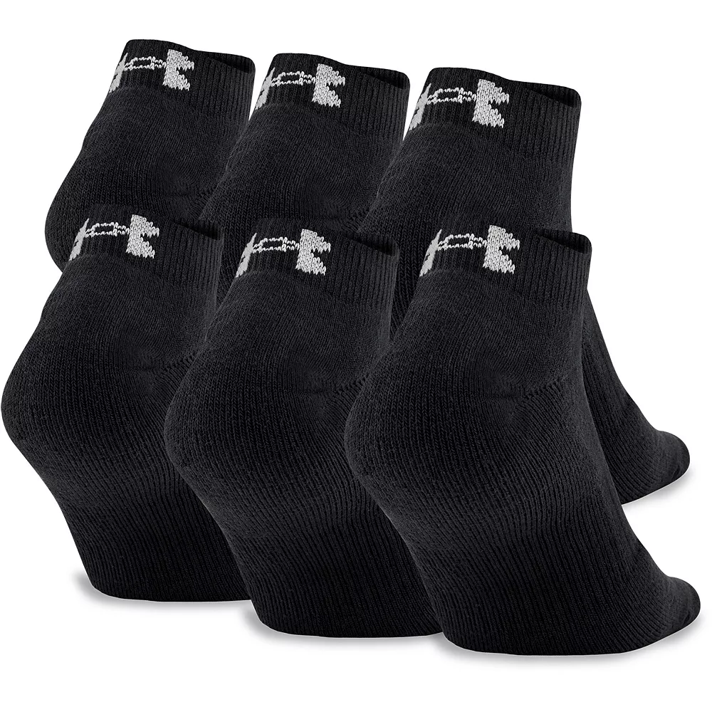 Men's Under Armour 6-pack Training Cotton Performance Low-Cut Socks - Image 3