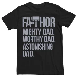 Men's Marvel Fa-Thor Mighty Worthy Astonishing Dad Father's Day Graphic Tee