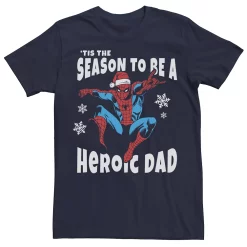 Men's Marvel Spider-Man Season To Be A Heroic Dad Tee