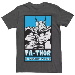 Men's Marvel Thor Mightiest Of Dads Retro Poster Father's Day Tee