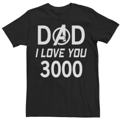 Men's Marvel Dad I Love You 3000 Avengers Logo Father's Day Graphic Tee