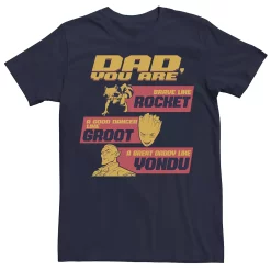 Men's Marvel Guardians Of The Galaxy Rocket Groot Yondu Dad Group Graphic Tee