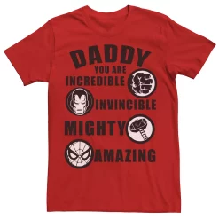 Men's Marvel Daddy You Are Incredible Invincible Mighty Amazing Graphic Tee