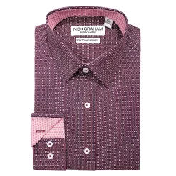 Men's Nick Graham Traveler Collection Performance Modern-Fit Stretch Dress Shirt