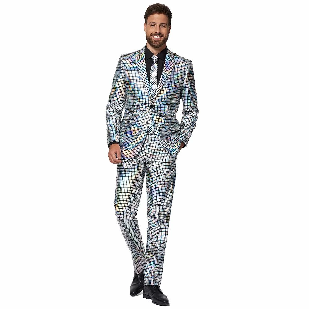 Men's OppoSuits Discoballer Slim-Fit Novelty Suit & Tie Set