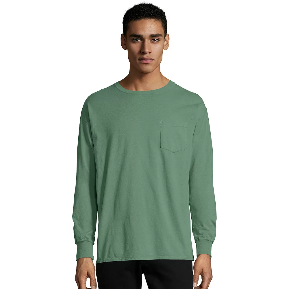 Men's Hanes® ComfortWash Garment-Dyed Pocket Pajama Tee - Image 10