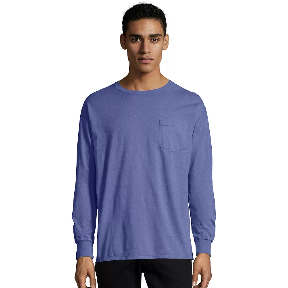 Men's Hanes® ComfortWash Garment-Dyed Pocket Pajama Tee - Image 6