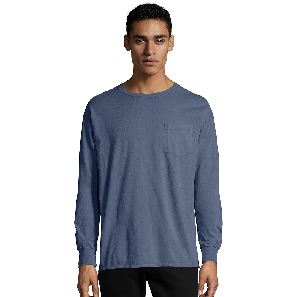 Men's Hanes® ComfortWash Garment-Dyed Pocket Pajama Tee - Image 5