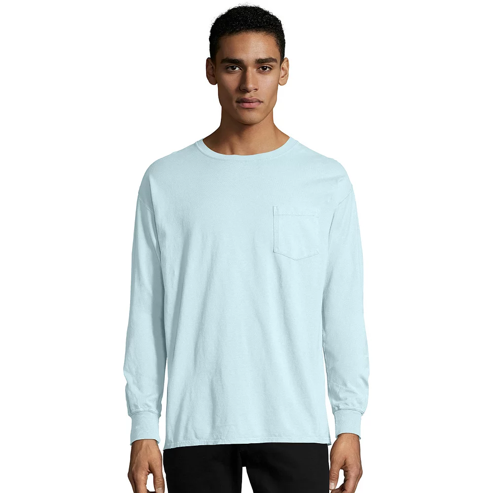 Men's Hanes® ComfortWash Garment-Dyed Pocket Pajama Tee - Image 7