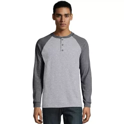 Men's Hanes® Beefy Heavyweight Colorblock Raglan Henley