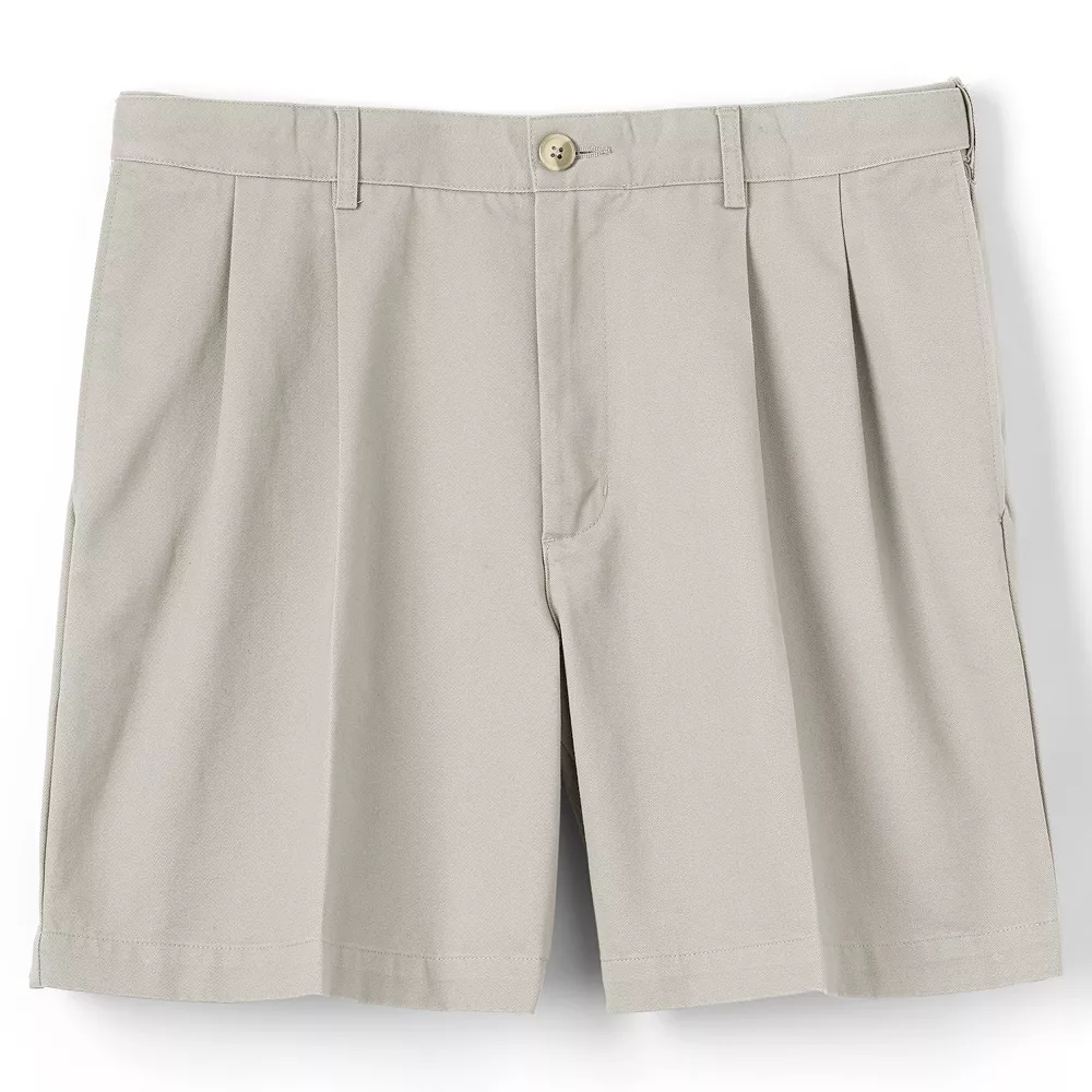 Men's Lands' End Comfort Waist 6-inch No-Iron Pleated Chino Shorts - Image 8