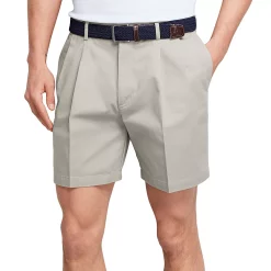Men's Lands' End Comfort Waist 6-inch No-Iron Pleated Chino Shorts