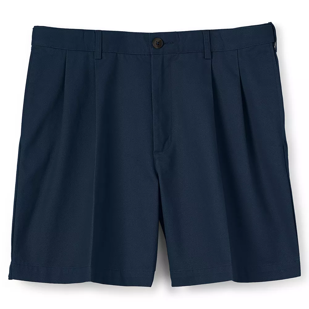 Men's Lands' End Comfort Waist 6-inch No-Iron Pleated Chino Shorts - Image 2