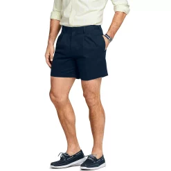 Men's Lands' End Classic-Fit 6-inch No-Iron Pleated Chino Shorts