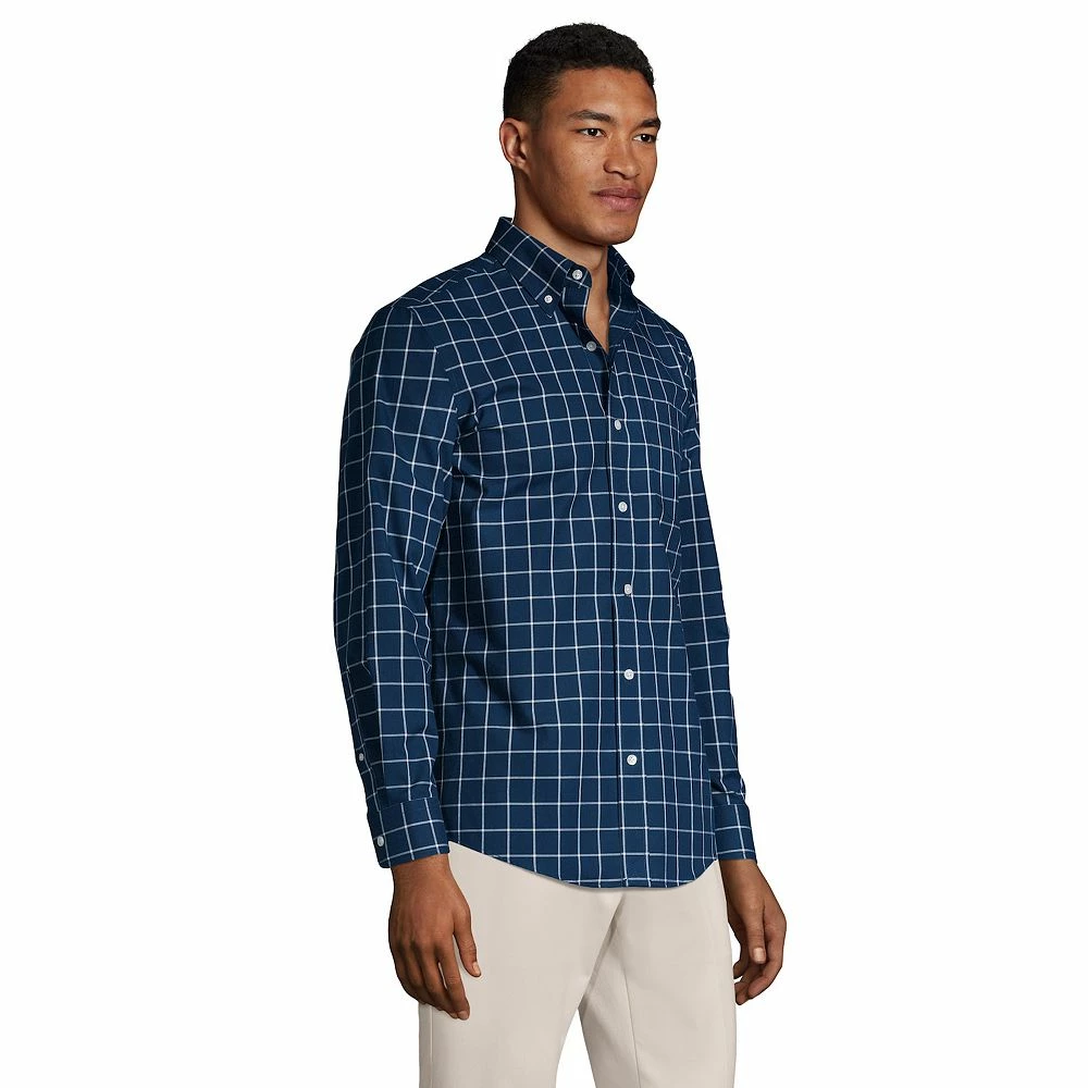 Big & Tall Lands' End Traditional-Fit No-Iron Twill Button-Down Shirt - Image 4
