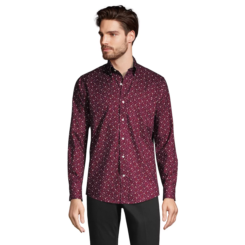 Big & Tall Lands' End Traditional-Fit No-Iron Twill Button-Down Shirt - Image 2