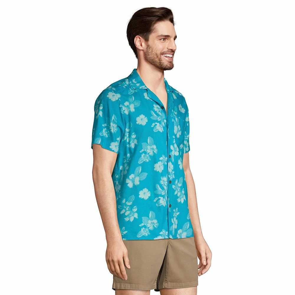 Men's Lands' End Traditional-Fit Hawaiian Button-Down Shirt - Image 3