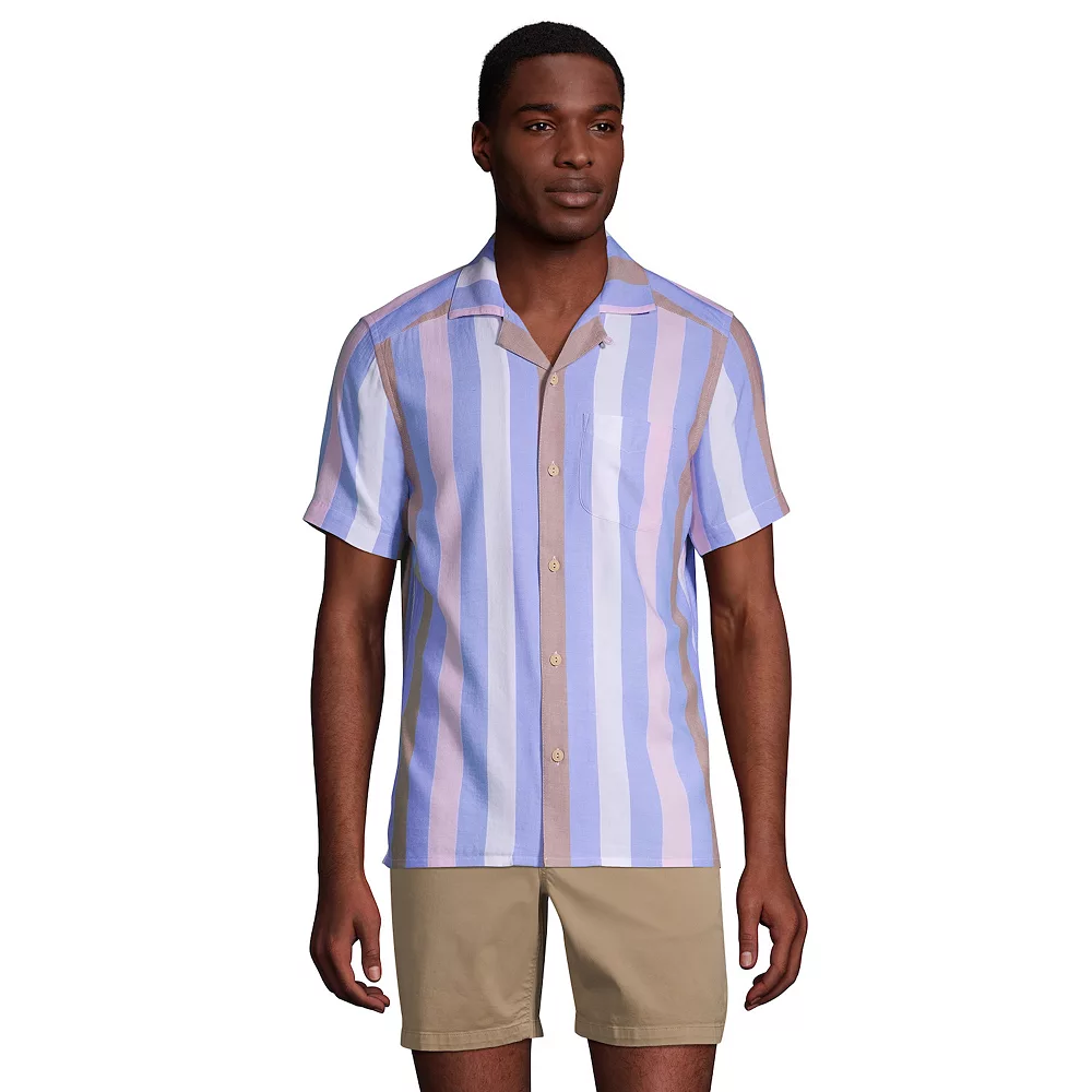 Men's Lands' End Traditional-Fit Hawaiian Button-Down Shirt