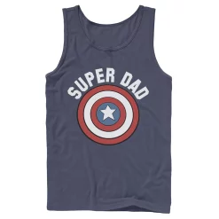 Men's Marvel Father's Day Super Dad Captain America Shield Tank