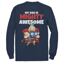 Men's Marvel Father's Day My Dad Is Mighty Awesome Thor Portrait Tee