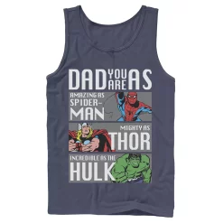 Men's Marvel Spider-Man Thor Hulk Dad You Are As Panels Tank