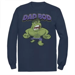 Men's Marvel Father's Day Retro Hulk Dad Bod Portrait Tee