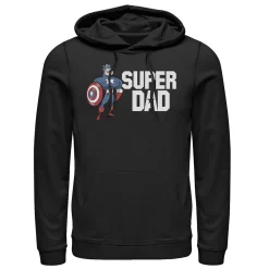 Men's Marvel Father's Day Captain America Super Dad Portrait Hoodie