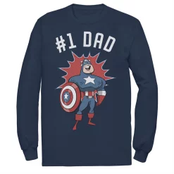Men's Marvel Father's Day #1 Dad Captain America Portrait Tee