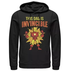 Men's Marvel Father's Day Retro Iron Man This Dad Is Invincible Hoodie