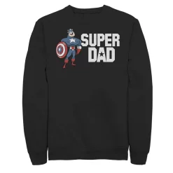 Men's Marvel Father's Day Captain America Super Dad Portrait Sweatshirt
