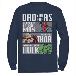 Men's Marvel Spider-Man Thor Hulk Dad You Are As Panels Tee