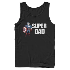 Men's Marvel Father's Day Captain America Super Dad Portrait Tank