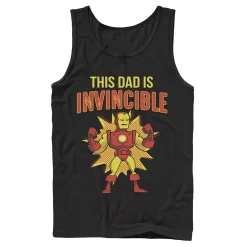 Men's Marvel Father's Day Retro Iron Man This Dad Is Invincible Tank