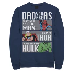 Men's Marvel Spider-Man Thor Hulk Dad You Are As Panels Sweatshirt