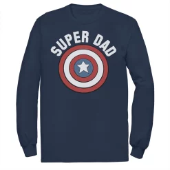 Men's Marvel Father's Day Super Dad Captain America Shield Tee