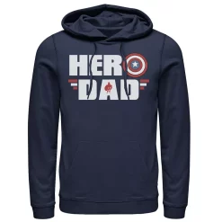 Men's Marvel Father's Day Captain America Shield Hero Dad Logo Hoodie