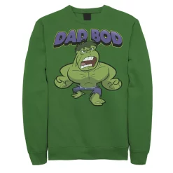 Men's Marvel Father's Day Retro Hulk Dad Bod Portrait Sweatshirt