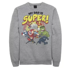 Men's Marvel Father's Day My Dad Is Super Avengers Breakthrough Sweatshirt