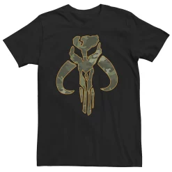 Big & Tall Star Wars: The Mandalorian Mythosaur Skull Orange Lined Camo Tee
