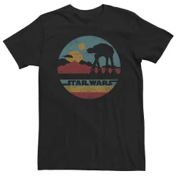 Big & Tall Star Wars AT-AT Silhouette Title Logo Circle Tee