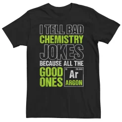 Big & Tall Chemistry Jokes Periodic Table Humor Tee
