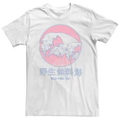 Big & Tall Japanese Ocean Wave Wild Free Sea Tee