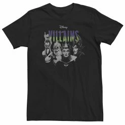 Big & Tall Disney Villains Group Shot Black And White Tee