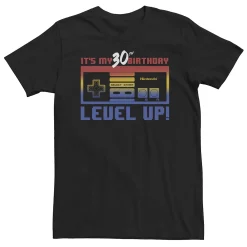Big & Tall Nintendo It's My 30th Birthday Level Up! SNES Controller Tee